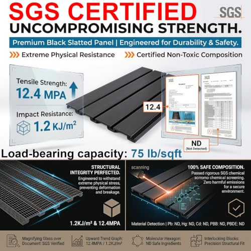 FRAYSCENT Slat Wall Paneling Garage Slat Wall Storage Systems Slatwall Panels Power Tool Organizer Wall Mount, PVC Garage Storage & Organization Products Slate Board (Grey, 4ft x 8ft) - color: Grey, size: 8x4ft