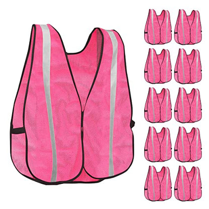 KAYGO Reflective High Vis Safety Vest Mesh for Men and Women KG0008 - color: Pink