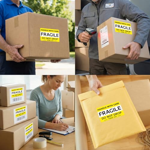 120 PCS 6" X 4" Fragile Shipping Stickers Do Not Drop Labels - style: Style One