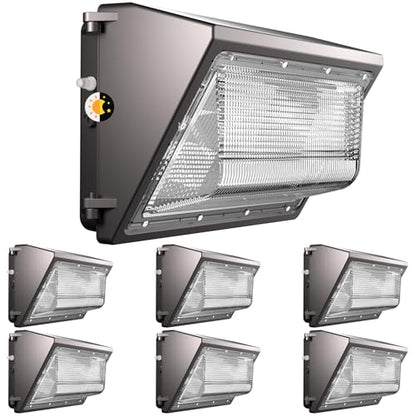 Lightdot 6 Pack 200W LED Wall Pack Lights, Wall Mount Outdoor Exterior Lighting, 100-277V, 30000LM Dusk-to-Dawn, IP65 ETL, 60ft Coverage Area, Parking Lots, Building Exteriors, Backyard/Factory - style: 200W