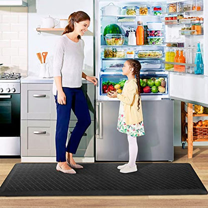 HappyTrends Kitchen Floor Mat - 4/5 Inch Thick Anti-Fatigue Kitchen Rug - color: Black, size: 60"L x 17.3"W x 0.8"Th