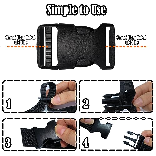 5/8 Inch Buckles Kit, 10 Buckles for Backpack Fanny Pack Belt Dog Collars - color: 5/8 Inch Buckles