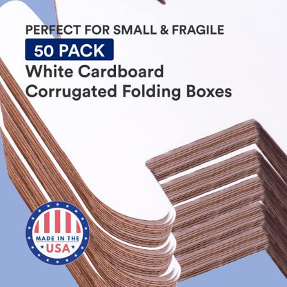 BOX USA Small Shipping Boxes 17.125"L x 11.125"W x 2"H, 50-Pack | Foldable Corrugated Cardboard Crush-Proof Box for Shipping, Packing, Moving and Storage - size: 17 1/8 x 11 1/8 x 2