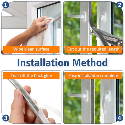 33FT Self Adhesive Brush Door Weather Stripping & Soundproofing Seal – High-Density Gap Blocker for Noise, Drafts & Dust – Easy Install, Durable Door Bottom & Window Insulation Strip（0.35"x 0.35"） - size: 0.35" Wide x 0.35" Thick