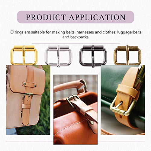 Swpeet S1175 60Pcs Heavy Duty 1 Inch / 25mm Bronze Multi-Purpose Metal Roller Buckles Metal Rings for Belts Hardware Bags Ring Hand DIY Accessories Keychains Belts and Dog Leash - style: Metal Roller Buckles