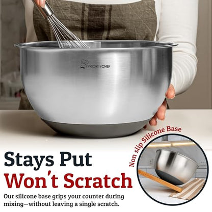 28pc Stainless Steel Mixing Bowls with Lids Set, 1.5-5 Qt, Grey - color: Utensils - Grey