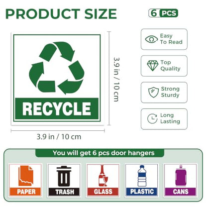 6PCS Recycle Sign Stickers for Trash Bins,Trash Recycle Stickers - color: Trash and Recycle 584