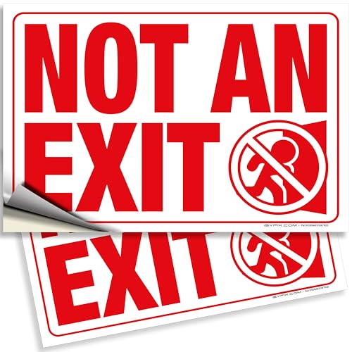 iSYFIX Not an Exit Signs Stickers, 10x7 Inch, 2 Pack, Red & White