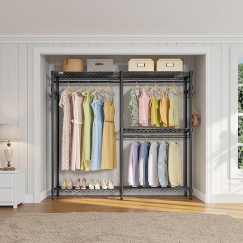 VIPEK V4 Clothing Rack for Hanging Clothes Heavy Duty Closet Freestanding - color: Black, style: V4