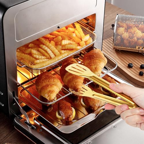 JCREN Serving Tongs 6 Pack Stainless Steel Buffet Tongs Kitchen Tongs, Small Tongs Gold Tongs Serving Utensils for Party Catering, Gold,7 Inch - color: Gold - 7 Inch
