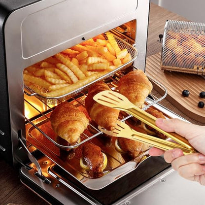 JCREN Serving Tongs 6 Pack Stainless Steel Buffet Tongs Kitchen Tongs, Small Tongs Gold Tongs Serving Utensils for Party Catering, Gold,7 Inch - color: Gold - 7 Inch