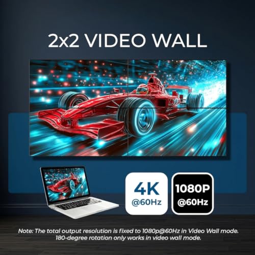 OREI 3x3 HDMI/USB-C Video Wall Controller 4K with RS-232, Audio Extract
