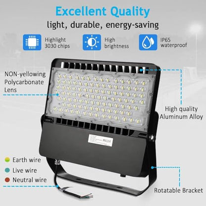 ledmo 240W Outdoor LED Flood Light, 36000 Lumens Large Area Lighting - size: Standard/240