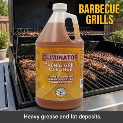 Quality Chemical Eliminator Oven & Grill Cleaner | Loosens Grease Fat Build-Up | Ovens Broilers BBQ Grills Hoods Stoves Fryers Stainless Steel | Ready to Use Soak 5-10 Min Rinse 128 oz (Combo)