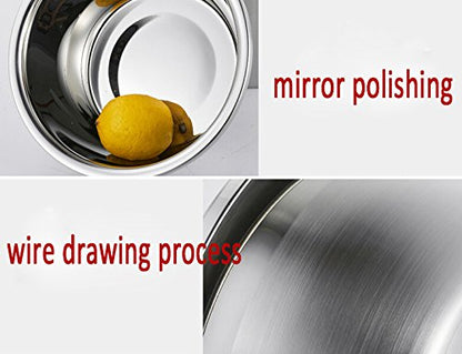 meleg otthon Stainless Steel Bowl,6.5ＱT Salad Bowl,Metal Bowls,Stainless Steel Basin,Heavy Duty Deeper Edge Mirror Finish Dishwasher Safe Bowl (XL)… - color: 11.8" diameter x 4.8"high