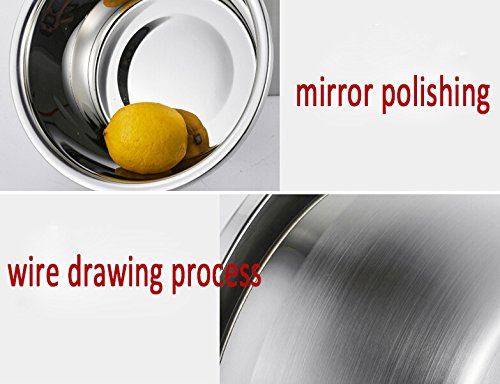 meleg otthon Stainless Steel Bowl,1.5QT Salad Bowl,Metal Bowls,Stainless Steel Basin, Deeper Edge Mirror Finish Dishwasher Safe bowl (S)… - color: 7.9" diameter x 3.8"high