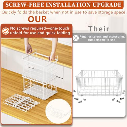 Freezer Organizer Bins for 3.5 Cu.Ft,Upgrade Quick Expand/Collapse,3PACK - color: White 3 Pack