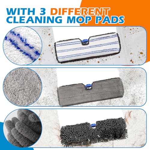 Masthome Flip Microfiber Mop, Wet Dry Dust Mop with Adjustable Handle - color: Blue Flip