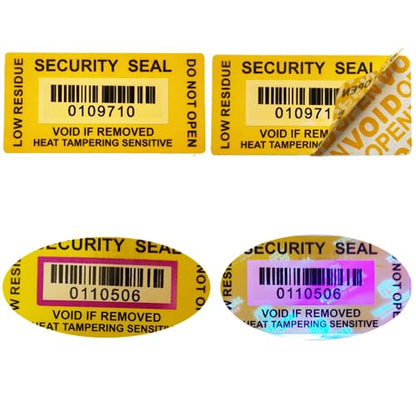 100pcs Tamper Proof Stickers Seals Labels (Matte Yellow, 1" X 2") - color: Matte Yellow 2, size: 1" X 2"