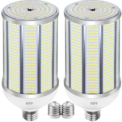 HJFF 2-Pack 150W LED Corn Light Bulbs,5000K 24000lm,E26/E39 Base,1500W Equivalent LED Corn Bulbs for Commercial Industrial Lighting Warehouse High Bay Light - style: 150w 5000K