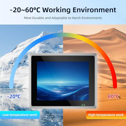 12.1" Fanless Industrial Panel PC, All-in-One Touchscreen Computer - color: 8GB RAM 256GB SSD