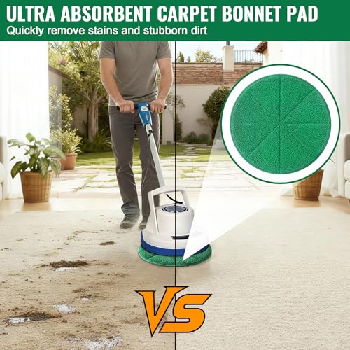 4 Pack 12" Microfiber Carpet Bonnet Pads Compatible with Orbiter ORB550MC