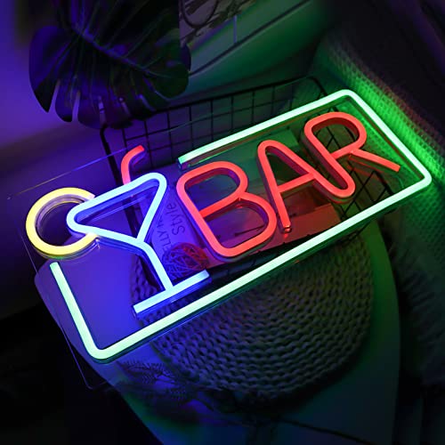 Bar Neon Signs for Wall Decor Led Bar Lights for Bedroom Led Sign Room Decor Aesthetic Suitable for Living Room Bistro Man Cave Party - color: Bar