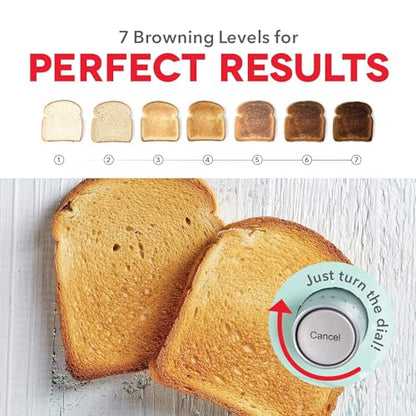 Dash Clear View Toaster | 10" Long Slot 2 Slice Toaster with See-Through Glass Window, 7 Browning Levels, Bagel, Defrost & Reheat Functions, Removable Glass Panel, Crumb Tray, White - color: White