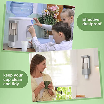 Chengu 2 Pcs Wall Mounted Bathroom Cup Dispenser for 3-5 oz Cups, Gray - color: Gray