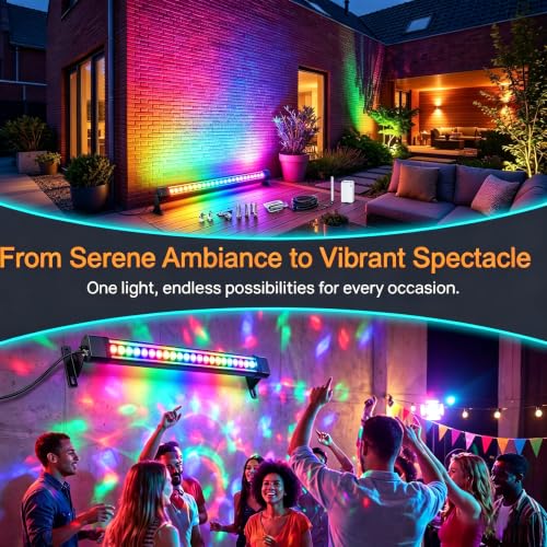 RGB Wall Washer Light Outdoor, Plug-in 120V 4FT IP67, RF Remote 1 Pack - color: RGB-1pack