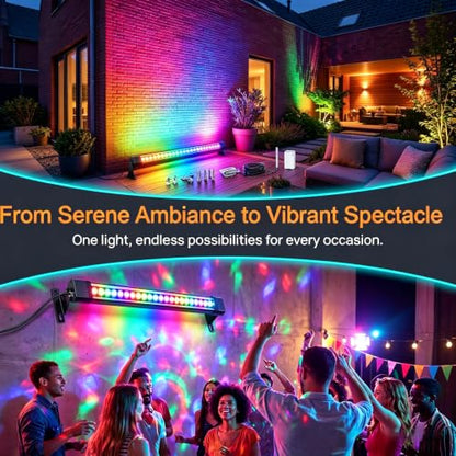 RGB Wall Washer Light Outdoor, Plug-in 120V 4FT IP67, RF Remote 1 Pack - color: RGB-1pack