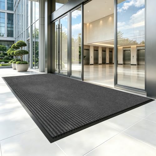 4'x6' Commercial Grade Front Door Mat Indoor Outdoor Entrance,Grey - color: Grey, size: 4' x 6' (Rectangular)