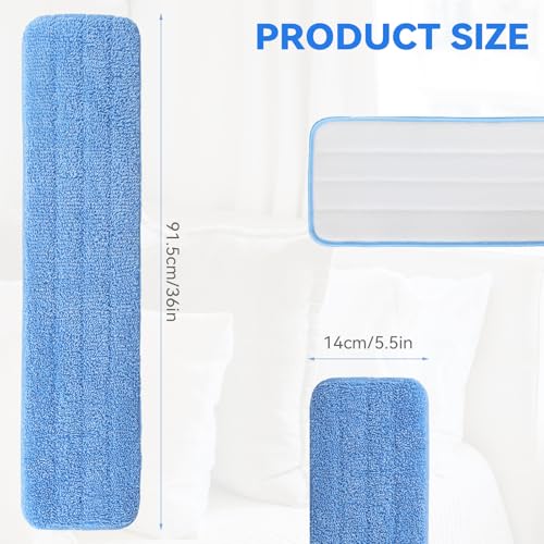 36" Microfiber Pad for Rubbermaid Commercial 36 Inch Mop Head - 6 Pack Replacement Wet & Dry Commercial Reusable Cleaning Mop Refills Fit for Any Microfiber Flat Mop System 36" - color: Blue-36inch-6pack