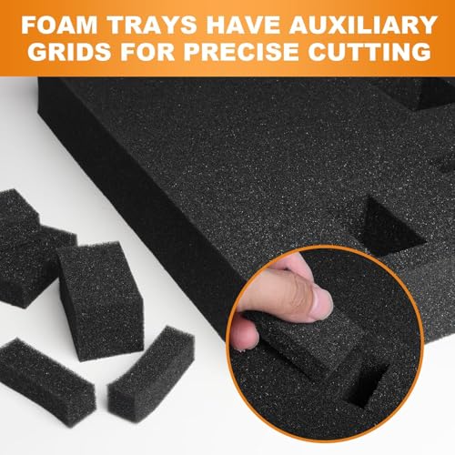 Eunice 16" x 12" Foam Inserts, 4 Pcs 0.8" Pick & Pluck + 4 Pcs 0.4" Padding - size: 4PCS-16*12*0.8 + 4PCS-16*12*0.4 Inches