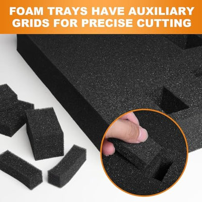 Eunice 16" x 12" Foam Inserts, 4 Pcs 0.8" Pick & Pluck + 4 Pcs 0.4" Padding - size: 4PCS-16*12*0.8 + 4PCS-16*12*0.4 Inches