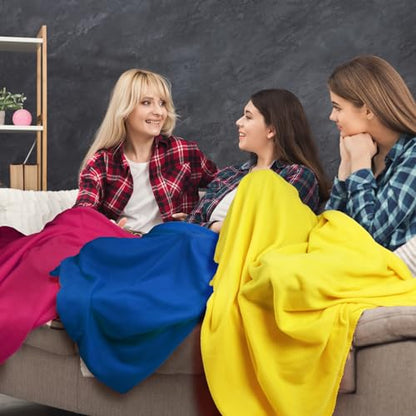 Kinlop 40 Packs Fleece Throw Blankets Bulk, Soft Warm Lightweight - color: Vibrant Color