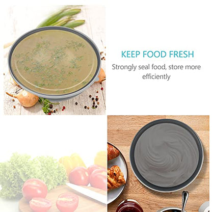 BoxedHome BPA Free Plastic Round Mixing Bowl with Lids, 12 Pack Nesting Bowls with Lids Set, Microwave and Dishwasher Safe Prep & Serving Bowls Great for Mixing, Baking, Serving (Grey, 12pcs) - color: Gray