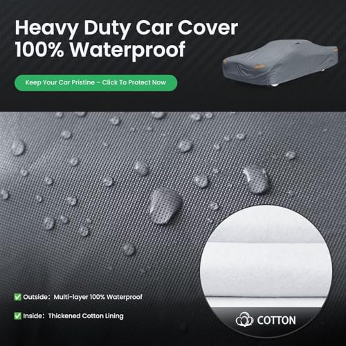 Waterproof DeVille(1994-1999) Car Cover with Breathable Vents, [2026 Upgrade] Premium Covers with Cotton Liner and Zipper Door, Sun Rain Snow Dust Uv Protection. - size: Custom fit Cadillac DeVille
