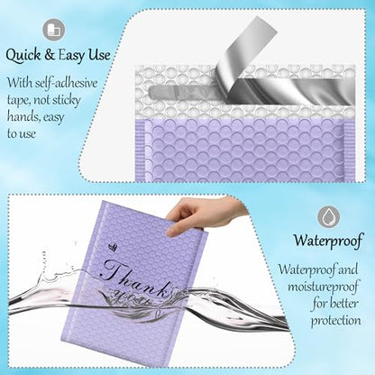 Thank You Bubble Mailers 6x10'' 25 Pack, Self Sealing Padded Envelopes, Strong Adhesion Bubble Envelopes, Waterproof Mailing Envelopes, Cushioning Shipping Envelopes - Purple - color: Thank You Purple, size: 6x10" 25Pcs