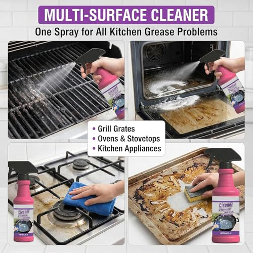 2026 Upgrade Fast Acting Heavy Duty Grill Degreaser Spray Set Multi Grill Cleaner Fast Clean Outdoor Solution for Grills Smoker BBQ Grates Oven Effortless Removes Grease Degreaser Smoky Stain (1PCS) - color: 1PCS