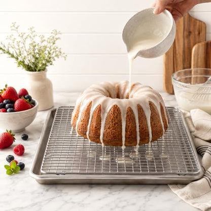 Mrs. Anderson's Baking Professional Cooling Rack, Heavy Duty Steel, Fits Half Sheet Pans, 16.5 x 11.875 x 0.625-Inches - size: Half Sheet -11.75 x 16.5-Inch