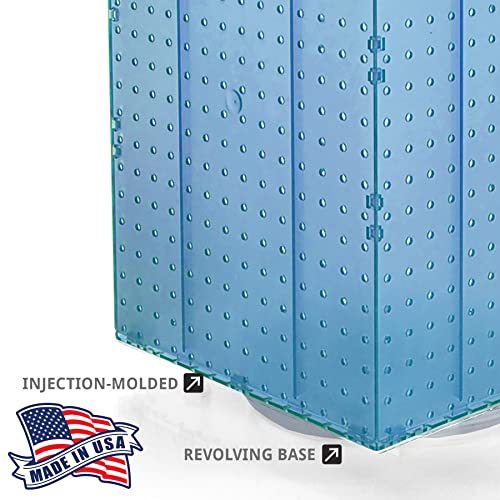Azar Displays 701414-BLU-4C32 Rotating Countertop Display Kit with Peg Hooks Included, 14 Inches Wide x 14 Inches Deep x 20 Inches High, Pegboard Spinner Organizer, Blue - color: Blue, style: Pegboard + Hooks