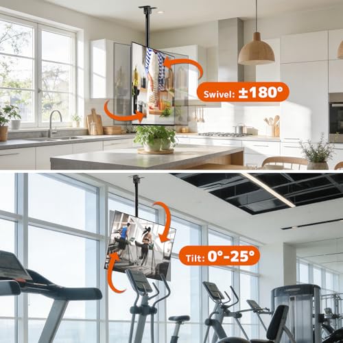 PUTORSEN Ceiling TV Mount for 43-86 Inch, Adjustable Full Motion Bracket - size: 43-86 Inch