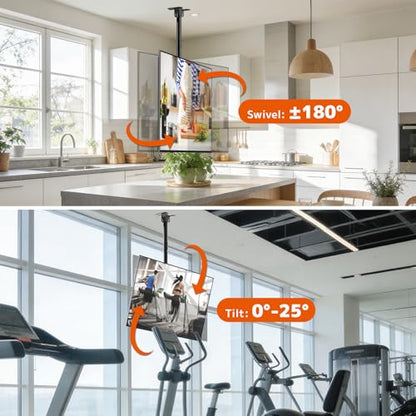 PUTORSEN Ceiling TV Mount for 43-86 Inch, Adjustable Full Motion Bracket - size: 43-86 Inch