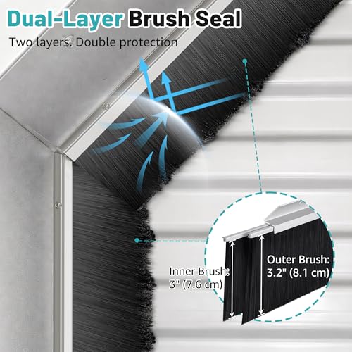 Garage Door Side Brush Seal 45 Degree Angle, 5 Pack 3" W x39.37 L 16.4ft
