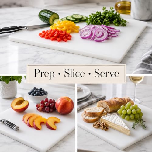 Commercial Cutting Board, Plastic Poly Kitchen Board Dishwasher Safe, Heavy Duty Food Prep Surface for Restaurant Use (18"L x 12"W x 0.57"Th) - color: White, size: 18"L x 12"W