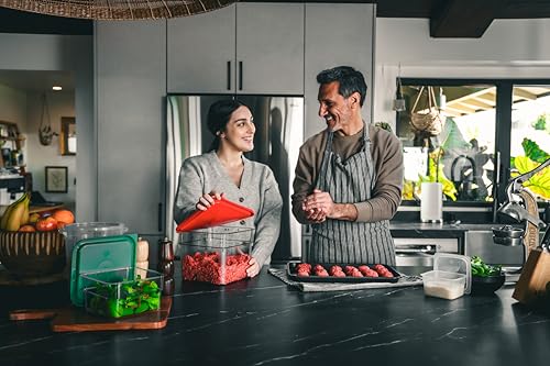 Cambro Food Storage Container with Lid - 6 QT (Quart) Square, Classic Series with Red Lid, Commercial Grade for Food Prep, Clear, 2 Pack - size: 6 QT + Lid (Pack of 2)