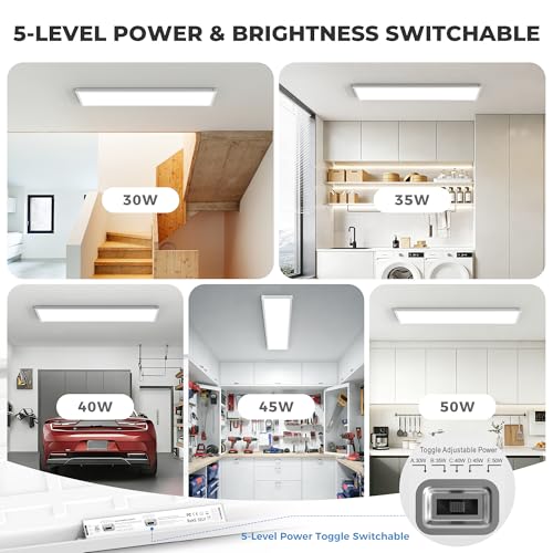 1x4 LED Flat Panel Light Surface Mount 6 Pack,5CCT Selectable,White - color: White