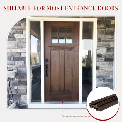 2 Pcs 36" Brown Double Bubble Kerf Door Sweep - color: Brown