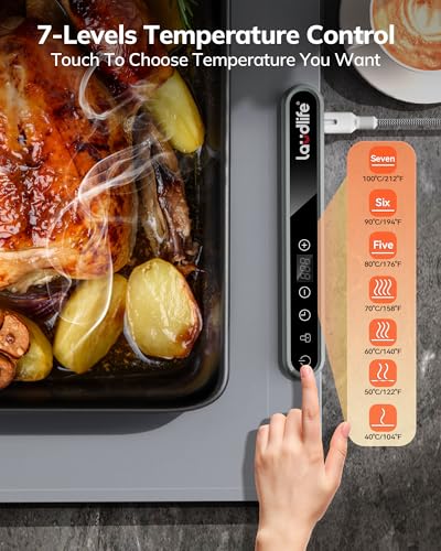 Electric Warming Mat 24x16, Foldable Food Warmer for Parties - color: Charcoal, size: 24x16 inch